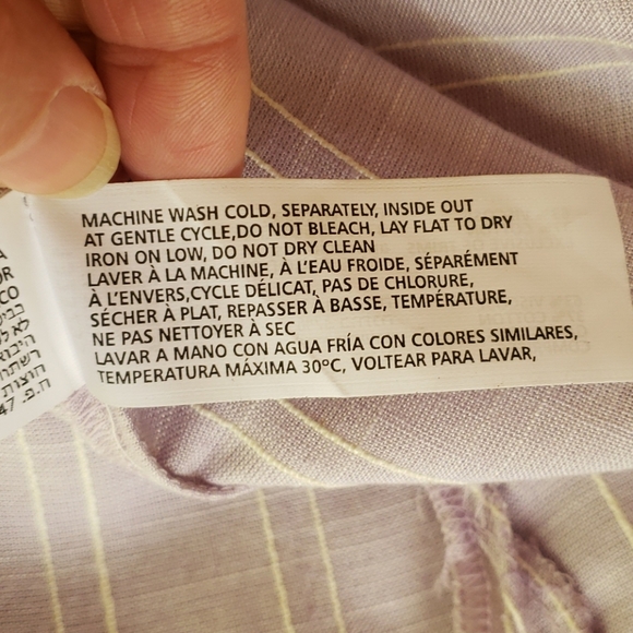 NWT Dex Purple Striped S/S Button Front Blouse SzM - Picture 7 of 8